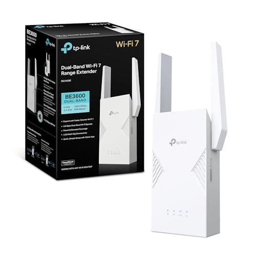 TP-Link WiFi 7 RE235BE Ripetitore WiFi Dual-Band BE3600Mbps, 1 Porta 2.5G, Potente per Casa, Compatibile con Tutti i Box Internet, 2 Antenne Esterne, 160 MHz, MLO, 4K-QAM, Multi-Rus