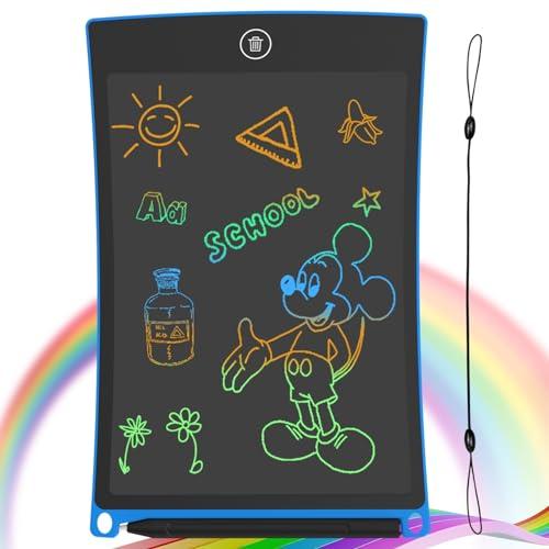 GUYUCOM Tavoletta da disegno LCD da 8,5 pollici per scrivere e tavoletta magica per bambini con linee colorate e luminose, ottimo regalo per bambini di 3 4 4 5 6 7 anni (blu)