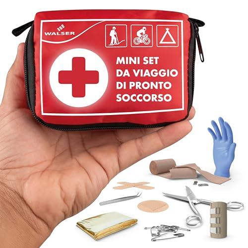 WALSER Premium Mini Kit di pronto soccorso 2025, kit di emergenza impermeabile per esterni/campeggio/bici, kit di pronto soccorso da 31 pezzi, kit di pronto soccorso compatto per esterni