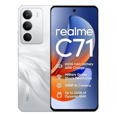 realme C71 4G Smartphone 8+256GB, Cigno Bianco, Schermo 6.67 pollici, Refresco a 120 Hz, Caricamento 45W Rapido, Batteria 6000mAh, Fotocamera de 50MP, Powerful 8 Core Processor, IP54