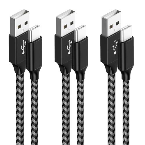 Cavo USB Type-C Ricarica Rapida, 3Pezzi 2 Metri Cavetto USB Cellulare C 3A Nylon Cavo Ricarica Rapida Type C Per iPhone 15 Pro Max, iPad Pro, Samsung Galaxy S24 S23 S22