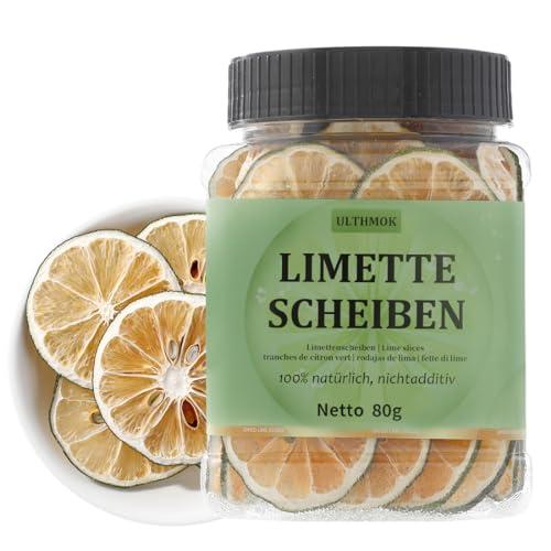 Fette di lime essiccato premium 80 g, Fette di lime disidratato naturale al 100% per decorazione di torte e guarnitura di cocktail, Senza additivi e senza zucchero aggiunto