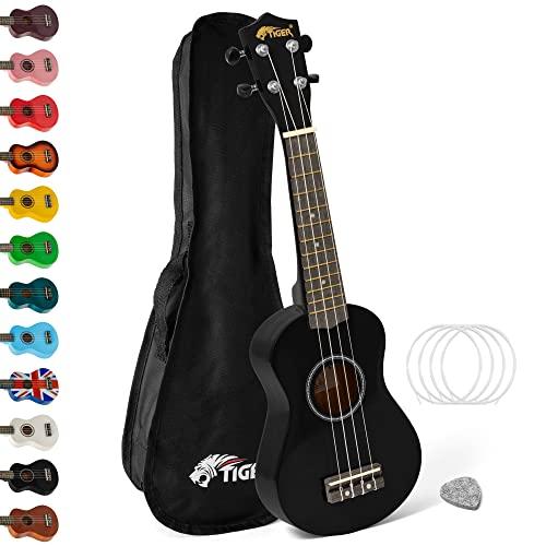 TIGER Principianti e Ukulele Soprano, Ukulele e Borsa, Nero