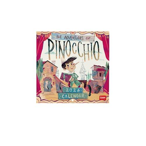 Legami - Calendario da Parete 2026, Pinocchio, Calendario da Muro Piccolo, 12 Mesi e Planner Annuale, in 6 Lingue, Spazio per Note, Segni Zodiacali, Festività Internazionali, 18 x 18 cm