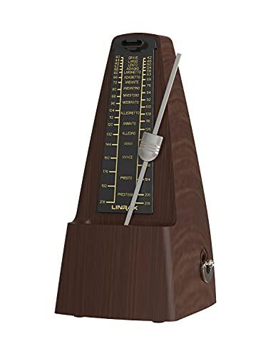 Linrax M2 Metronomo Meccanico per Pianoforte, Chitarra, Basso, Ukulele, Drum Tamburo, Violino e altri Strumenti Musicali, Tempo e Ritmo delle tracce, Suono Forte, Alta Precisione, Venatura del Legno