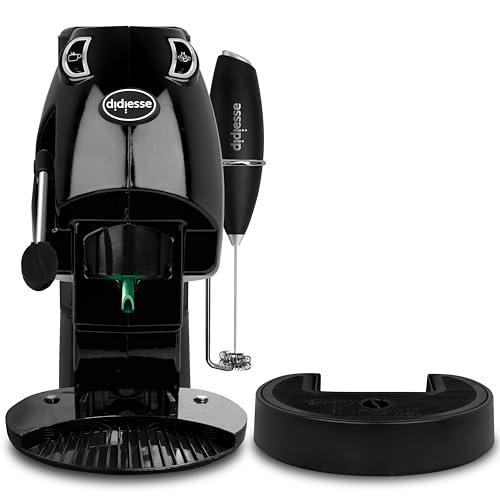 Didiesse Baby Frog Coffee & Tea – Macchina da Caffè a Cialde, con Frullino Montalatte e Doppio Portacialde per Caffè e Tè, Basso Consumo 650W, Erogatore Acqua Calda. (Nero)