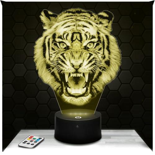 Lampephoto.fr - Lampada 3D Tigre Decorazione Animale Selvaggio Africa Felino, Idea Regalo Uomo Donna oggetto Tigre Luce Notturna Adulto Decorazione Camera, Idea Regalo Natale Uomo Donna Originale TOP