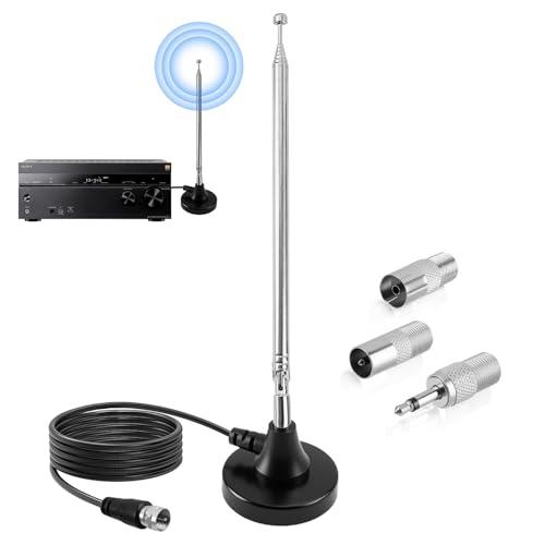 Antenna radio FM Dab interna 79CM con base magnetica e cavo 3M, ricezione digitale HD per ricevitore stereo, home theater, sintonizzatore HiFi, TV, audio video