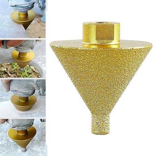 Punta diamantata smussata per smerigliatrici angolari, punta diamantata per svasatura da 38 mm/50 mm, punta conica diamantata, fresa per piastrelle in porcellana per doccia, adattatore filettato M10