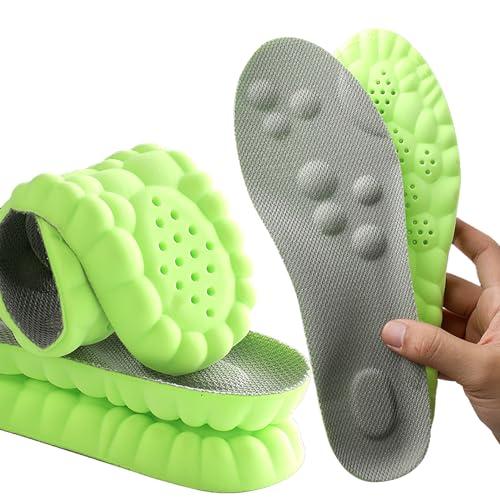 Solette in Memory Foam con supporto per l'arco plantare per donne e uomini, inserti per scarpe da ginnastica, scarpe sportive e stivali, traspiranti e ammortizzanti(41.5/42 EU, Verde)