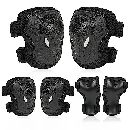 Flintronic Protezione Kit per Bambini 3-8 Anni, Protezioni Set per Bambini, Sicurezza Set per Ciclismo, Regolabile Ginocchiere Set di Gomitiere per Sci Skateboard Pattinaggio Monopattino Sport Estermi