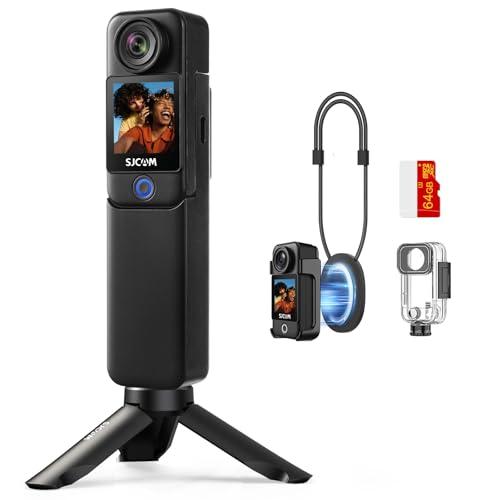 SJCAM C300 vlogging camera,Action Cam 4K con Stabilizzazione 6-Assi,7Ore di Autonomia,Doppio Schermo Touch, Impermeabile 30M, Grandangolo 154° Microfono Integrato e Scheda 64GB Inclusa(Nero)