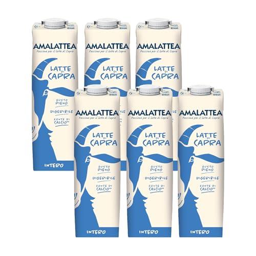 Granarolo, Latte di Capra Amalattea, 6 Confezioni di Latte Intero UHT da 1 lt, 100% Made in Italy, Ideale per Donne e Bambini, Dal Gusto Pieno, Ricca Fonte di Calcio