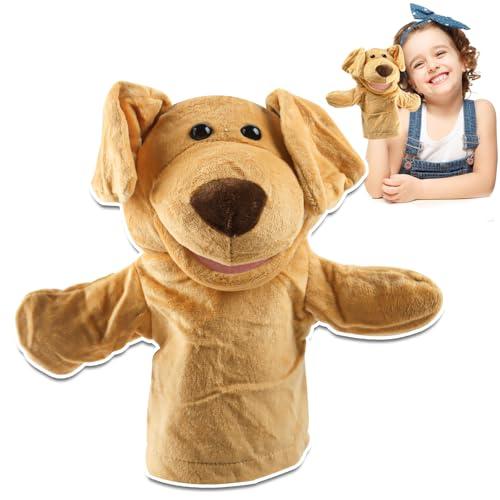 TIVUNORON Marionetta a Mano in Peluche di Cane, Marionette a Mano con Animali per Bambini, Giocattoli Per la Scuola Materna Lnsegnamento Immaginativo, Storie della Buonanotte, Regali per Bambini