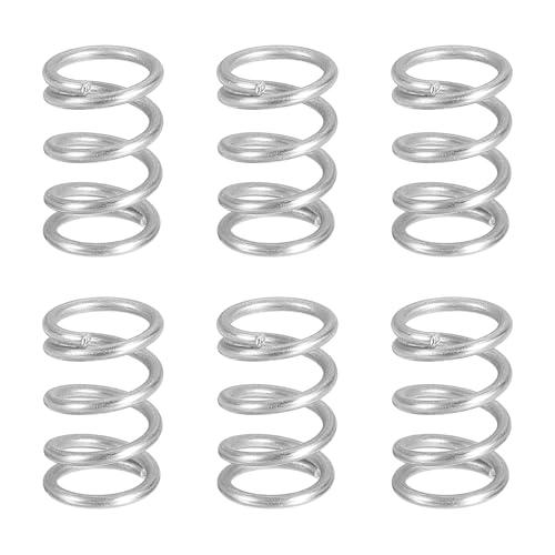 QUARKZMAN 6pz Molle a Compressione, Diametro Filo 1,2mm x OD 10mm x Lunghezza 15mm Molla Estensione Acciaio Inossidabile 304 Molle Pressione Penna Sfera per Riparazioni Domestiche, Argento