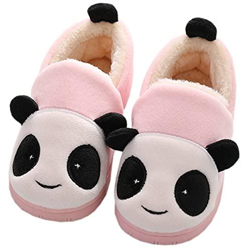 KVbabby Pantofole Bambino Invernali Pantofole Ragazze Ciabatte Bambine Warm Scarpe di Cotone Antiscivolo Interne Slipper Donne Panda Comode Rosa 25-26 EU (Produttore : 18-19)