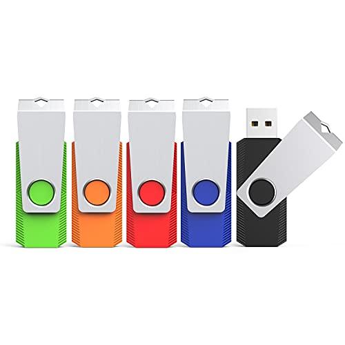 KEXIN Chiavetta USB 64 GB 5 Pezzi, Pen Drive 64GB USB 2.0 Penna Memoria Stick Colorato