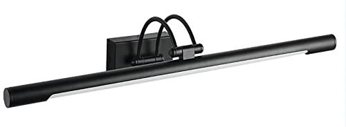 PAPUQ Applique LED da parete per illuminare quadri, specchi, murales, 8 W tradizionale ed elegante, tono di luce calda 3000 K, colore nero, articolato e girevole. 50 cm