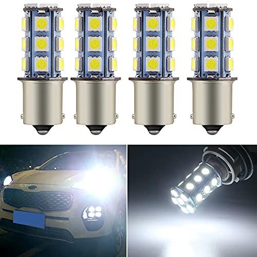 YM E-Bright 1156 RV HA CONDOTTO LA Lampadina BA15S 1073 7506 1141 HA CONDOTTO LA Lampadina per Camper SUV MPV Auto Indicatori di direzione Lampadina 18SMD 5050 Chip DC12V, 4pcs