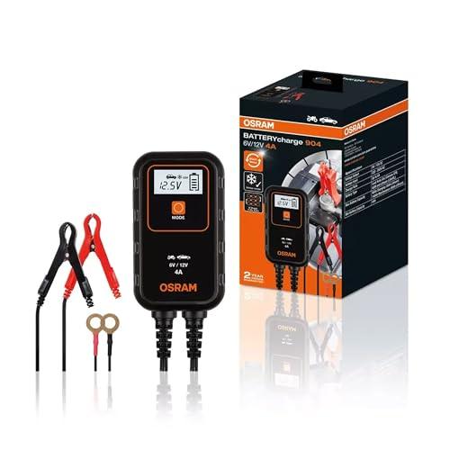 OSRAM BATTERYcharge 904, caricabatterie intelligente 4A e mantenitore di carica, per batterie di piccole dimensioni, 12v
