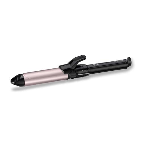 BaByliss C332E Ferro Arricciacapelli da 32mm, Satin touch, 10 temperature, Supporto integrato, Nero e Rosa