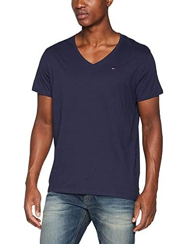 Tommy Jeans Tjm Original Jersey V Neck Tee Dm0dm04410 Top in maglia a maniche corte, Blu (Black Iris), XXL Uomo