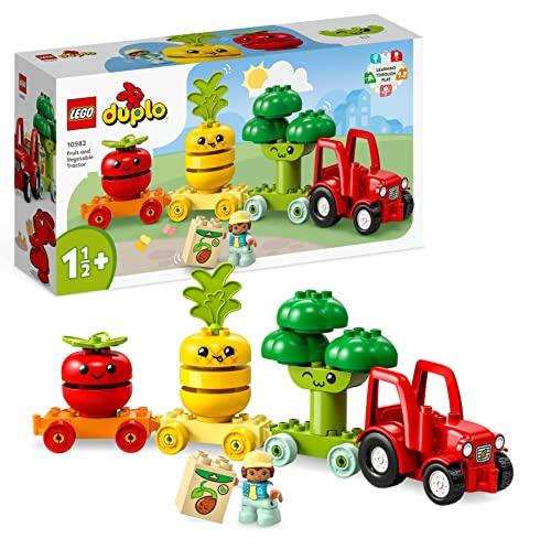 LEGO 10982 DUPLO My First Il Trattore di Frutta e Verdura, Gioco Impilabile per Neonati e Bambini da 1,5 a 3 Anni, Giochi Educativi per l'Apprendimento Precoce
