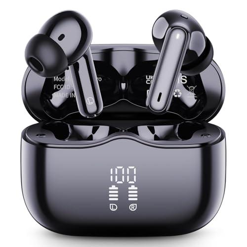 Cuffie Bluetooth 5.4 In Ear, Auricolari Bluetooth 3D Bass Stereo con 4 Mics ENC Cancellazione Rumore, 40 Ore Cuffie Wireless LED Display USB-C, IP7 Impermeabili Cuffiette Senza Fili per iOS Android
