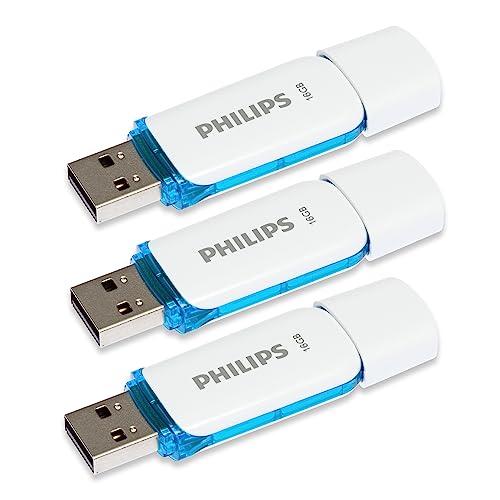 Philips Snow Edition 2.0 - Unità flash USB da 3 x 16 GB per PC, laptop, computer dati storage, velocità di lettura fino a 21 MB/s