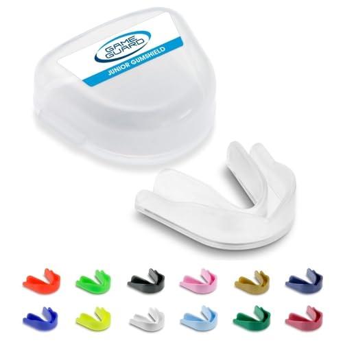 Game Guard paradenti/protezione gengivale – Paradenti/protezioni gengivali modellabili Colori a scelta – Adulto/Junior/Bambini/Bambini/Giovani – Approvato CE, Ottimo per sport scolastici, rugby hockey