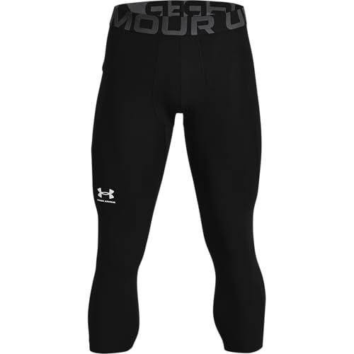 Under Armour UA HG 3/4 Legging, Pantaloni Uomo, Black / White, XL