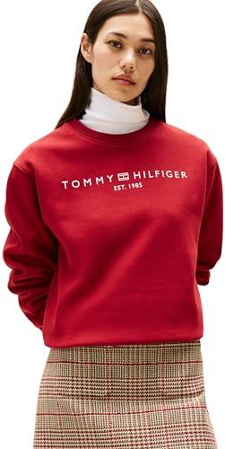 Tommy Hilfiger Donna Felpa Senza Cappuccio, Rosso (Regatta Red), XXS