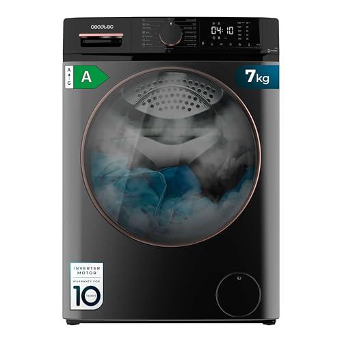 Cecotec Lavatrice Carica Frontale 7kg Bolero Dresscode 7610 Inverter Steel A. 1400 Giri/Min, Motore Inverter Plus, 15 Programmi, Funzione Vapore, Classe A, Display LED, Sicurezza Bambini