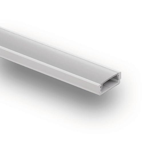 INNOVATE Profilo alluminio per strisce LED I MINI 12 [2000mm x 17mm x 7mm] LED striscia Canalina alluminio Illuminazione per interni Cucina Camera da letto (Bianco - traslucido, 1)