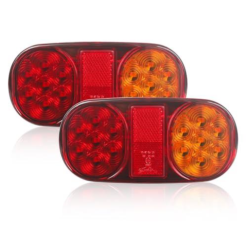 Yinaolan 2 X Led Fanali Posteriori Rimorchio 12v Indicatore Luminoso Impermeabile Illuminazione Posteriore Per Auto Camion Caravan O Trattore