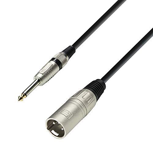 Adam Hall Cables 3 STAR MMP 0100 - Cavo Microfono XLR maschio a Jack mono da 6,3 mm 1 m