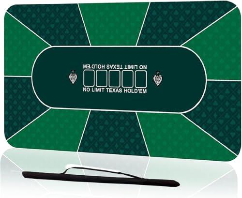Comforight Tappetino da poker per 10 giocatori, 180 × 90 cm, tappetino da poker Texas Hold'em in gomma per tavoli, pieghevole, portatile, con borsa per il trasporto, per giochi di poker, blackjack