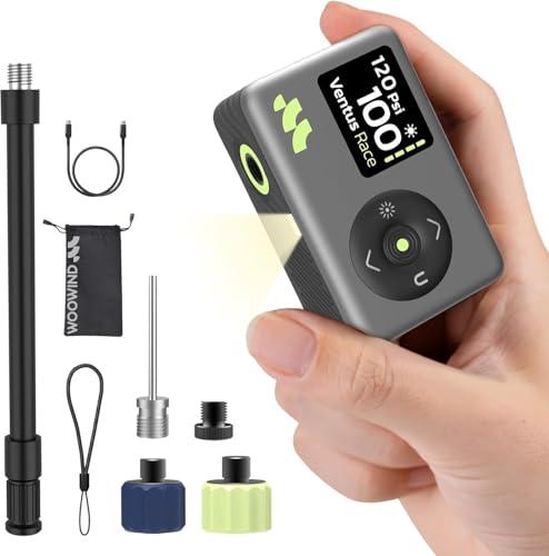 Woowind Pompa Per Bicicletta, Mini Compressore Portatile, Gonfiaggio rapido in 50s, 120 PSI / 8,3BAR, Pompa Bici Compatibile con Valvole Presta e Schrader per Biciclette da Strada, MTB e E-bike