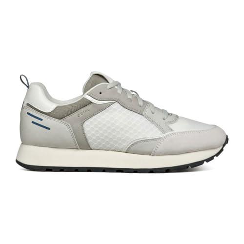 Geox U Partenio A, Scarpe da Ginnastica Uomo, off White Lt Grey, 43 EU