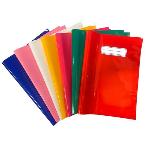 ICE TOYS 7 copri quaderno mono colori con spazio per scrivere nome materia classe (Multicolor, A4)