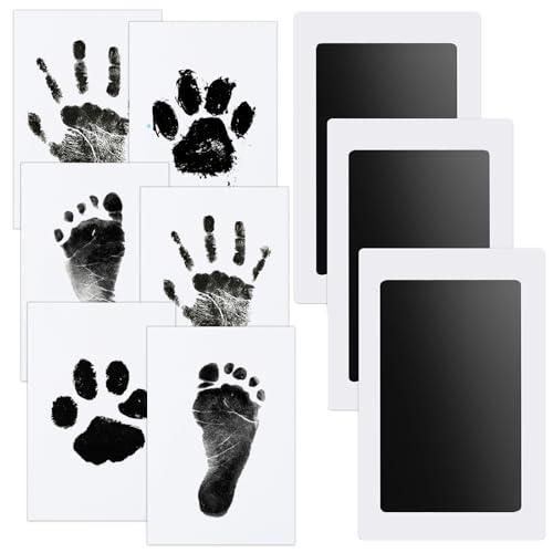 Nabance Set Impronte Bimbi 3pcs Impronte di Mani e Piedi cuscinetto del timbro senza tocco non tossici sicuri Tampone per stampare Tamponi di Inchiostro per neonati da 0 a 6 mesi cucciolo cane gatto