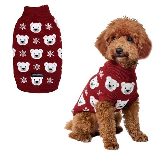 Spark Paws Maglione per cani in maglia per cani di taglia piccola, media e grande, caldo maglione invernale a collo alto per il freddo (orso polare, 2XL)