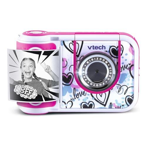 VTech Kidizoom Printcam Rosa, Macchina Fotografica per Bambini con 40+ Effetti Speciali, Fotocamera Istantanea per Bambini, Carta Termica Inclusa, 5MP, Lingua Italiana, Batterie Incluse, 5-13 Anni