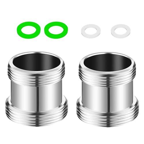 Confezione da 2 Adattatore Rubinetto M22 M24 - Adattatore Aeratore per Rubinetti da Cucina e Bagno - Adattatore Maschio per Rubinetto con Diametro 22mm e 24mm - Facile da Installare e Duraturo