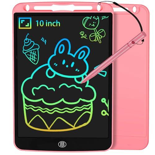JOEAIS Tavoletta Grafica 10 Pollici, Lavagnetta LCD Pad di Disegno Elettronico per Imparare,Scarabocchiare e Prendere Appunti, Regali di Natale e Compleanno Giocattoli per Bambini e Bambine (Rosa)