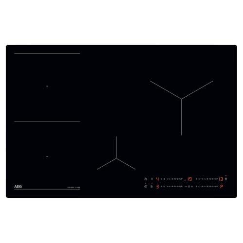 AEG Serie 6000 Piano Cottura Induzione 80 cm, 4 Fuochi Vetroceramica, Funzione Bridge, Zone Cottura Flessibili, PowerBoost, Hob2Hood, Touch Control, Sicurezza Bambini, TO84IB00IB, Nero