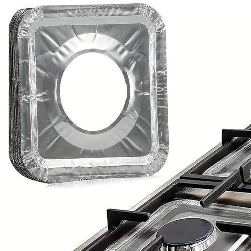 cozydiscount Set di 30 cuocole usa e getta, protezione ignifuga in alluminio per fornelli a gas, anti-sporco e incendio (30)