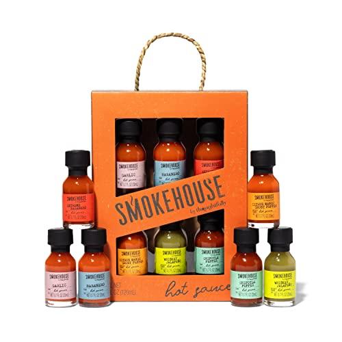 Thoughtfully Gourmet, Collezione di Salse Piccanti Viaggiatore Globale, Confezione da 6 Varietà, i Sapori Includono Habanero, Chipotle, Pepe, Sangue del Tigre, Lava ed Estremo, 25 ml ciascuno