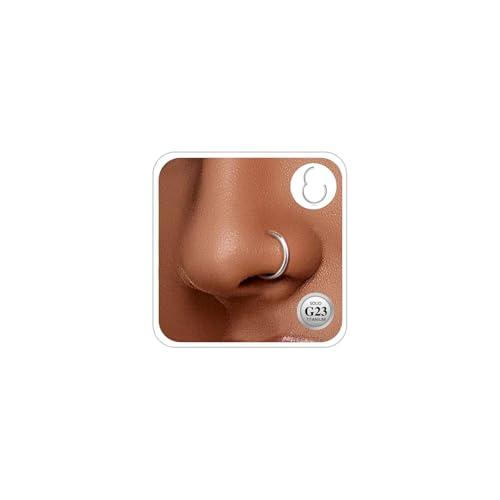 ESHIONER G23 Titanio Ipoallergenico Piercing Naso Anello Argento Oro Piercing Septum Piercing Orecchio Cartilagine Piercing Trago Helix 14G 16G 6MM Nostril Piercing 1 Pezzo