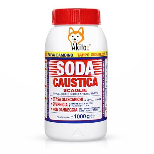 Akitaink soda caustica a scaglie per uso industriale e domestico, per sverniciare sturare, sturatutto, disincrostante, sverniciatore, disgorgante scarichi e water, pulizia botti e cisterne (1)